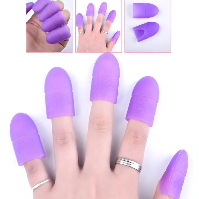 

5 Pieces Nail Art Soak Off Cap Silicone UV Gel Polish Varnish Remover Clean Degreaser Clip Reusable Wraps Rubber Manicure Tools