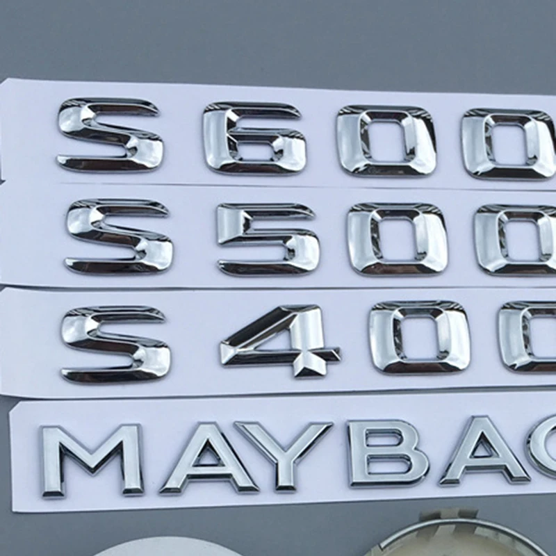 

Chrome Emblem for Maybach Hood Lay Stand Logo V12 Fender Side Trunk Steering Wheel Cap Badge Shell Car Sticker for S500 S600