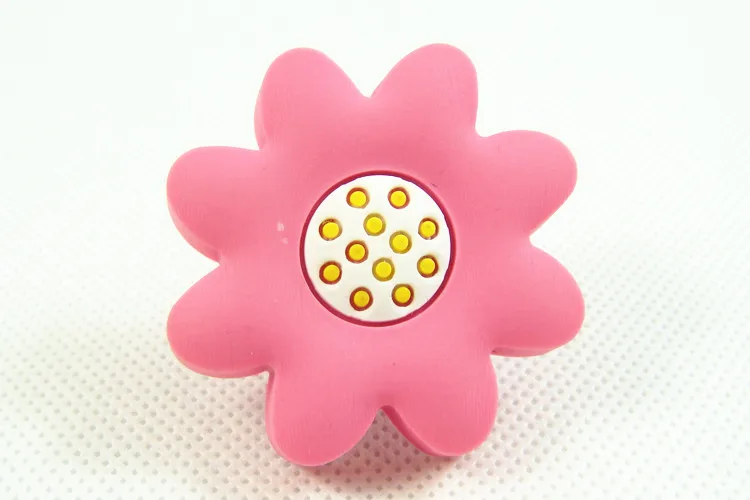 1х декоративные выдвижные ящики/ручки комода для детей и для детской комнаты безопасный резиновый материал - Цвет: Pink Sunflower