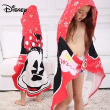 Disney Микки и Минни Маус Ванна Полотенца Дети с капюшоном хлопка плащ ребенок дети мальчик девочка мультфильм пляжное полотенце для купания Toalha детский халат
