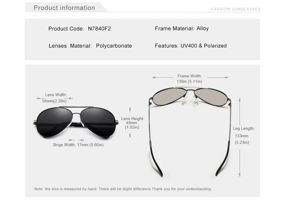KINGSEVEN New Aviator Polarized Sunglasses Alloy Frame Eyewear