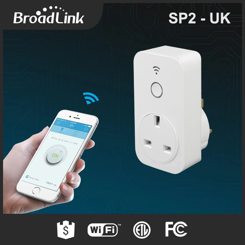 Умная Wi Fi розетка стандарта Великобритании BroadLink SP2 UK умная Alexa и Google Home