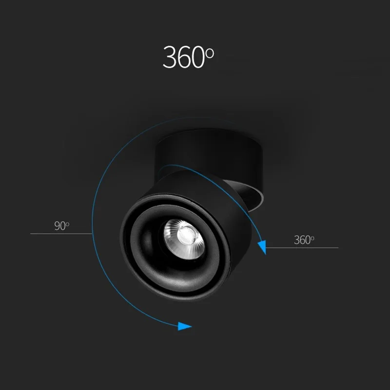 85-265Vac вход 7 Вт светодиодный потолочная люстра поверхности, складной и 360 градусов вращающийся COB фоновый прожектор