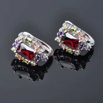 

Fashionable Earrings For Women Multicolor Cubic Zirconia Silver Color Jewelry Earring Wedding Jewellry P01626