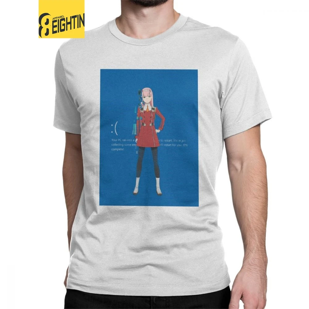 

Darling In The Franxx T-Shirt Man's Short Sleeve Unique Zero Two Anime Manga Tee Shirt O Neck Cotton Clothes Latest T Shirt