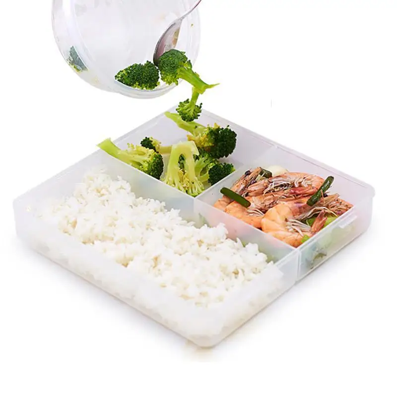 Японский стиль разделительный анти-струнный Ланч-бокс пластиковые остатки прозрачного хранения пищи свежий микроволновый контейнер для холодильника
