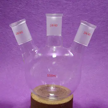 

500ml,3 Neck,24/40,Round Bottom Glass Flask,Three Necks Lab Bottle,Heavy Wall