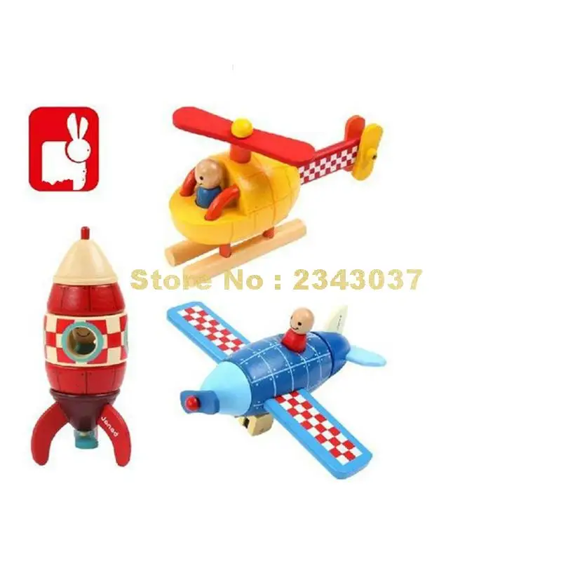 

janod 1 piece janod magnetic magnet rocket plain wood building blocks Toy