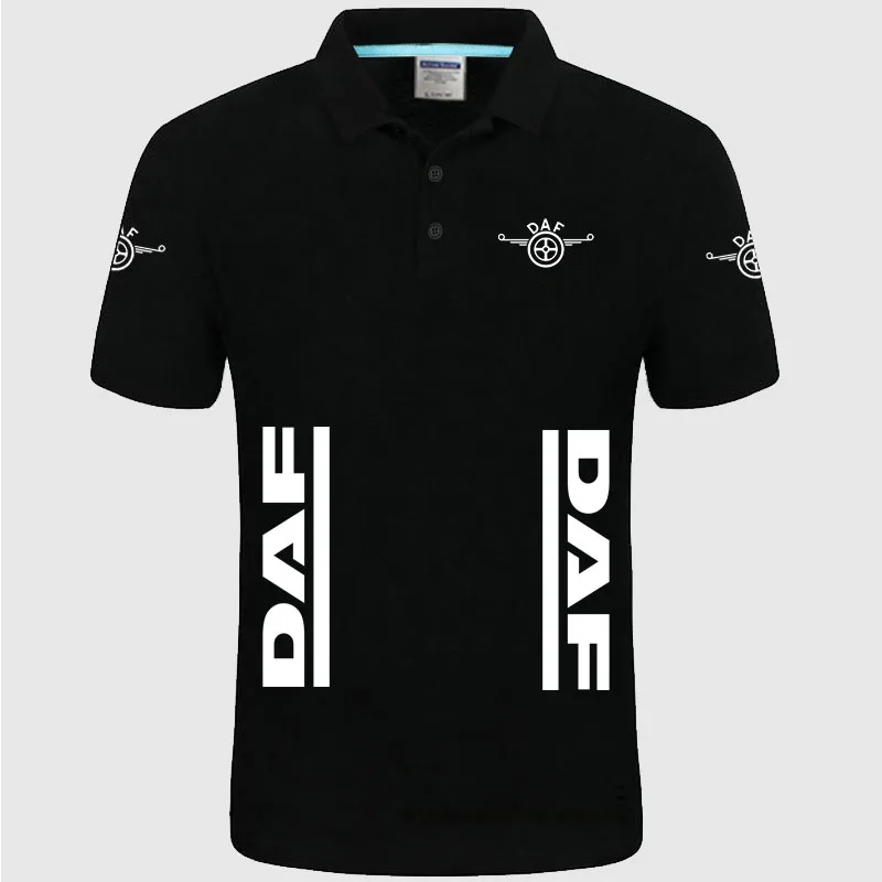 

Summer High quality brand DAF logo polo short sleeve shirt Fashion casual Solid Polo Shirt unisex shirts