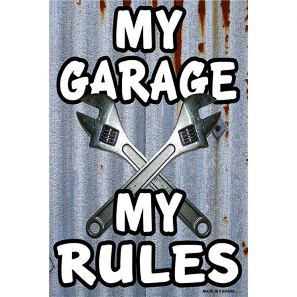 Мой гараж мои правила металлический знак бар украшение стены оловянный знак винтажный металлический постер домашний декор живопись таблички 1001(676) 30x20 см - Цвет: 1001(676)