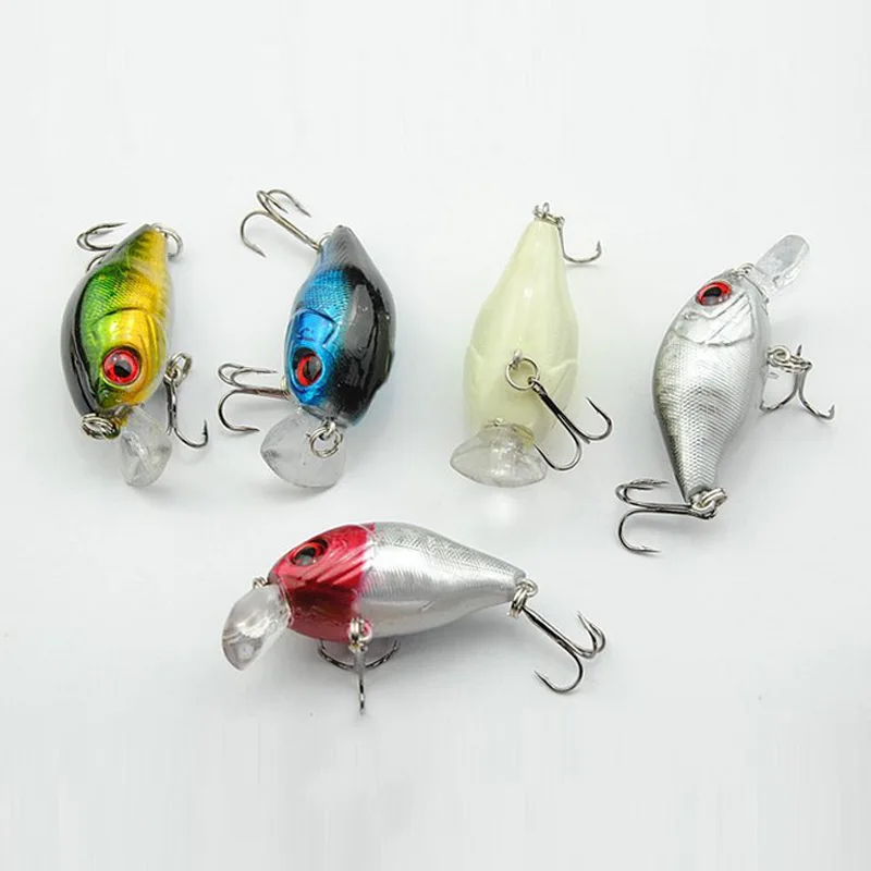 5 Pcs Fishing Lures Crank Fish Bass Tackle Hooks Baits Artificial Crankbaits 88 YS-BUY