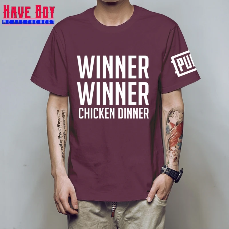  HAVE BOY new world hot FPS game Player unknown's Battlegrounds t shirts PUBG Winner Winner Chicken 