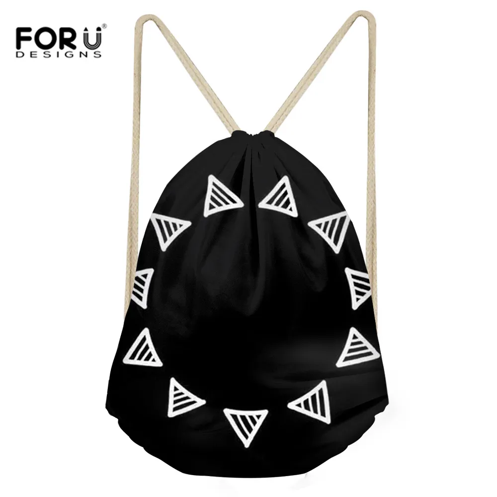 FORUDESIGNS Cool Retro Men's Drawstring Bag Magic Array Box Print Sprot Bags Travel Cloth Bags