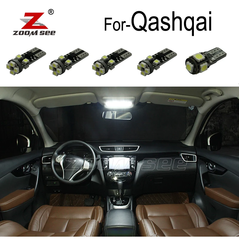 Tanie 10pc x błąd canbus za darmo dla 2007 2019 Nissan Qashqai J10 J11 LED żarówka wnętrze dachu czytanie mapa zestaw żarówek do lampek samochodowych