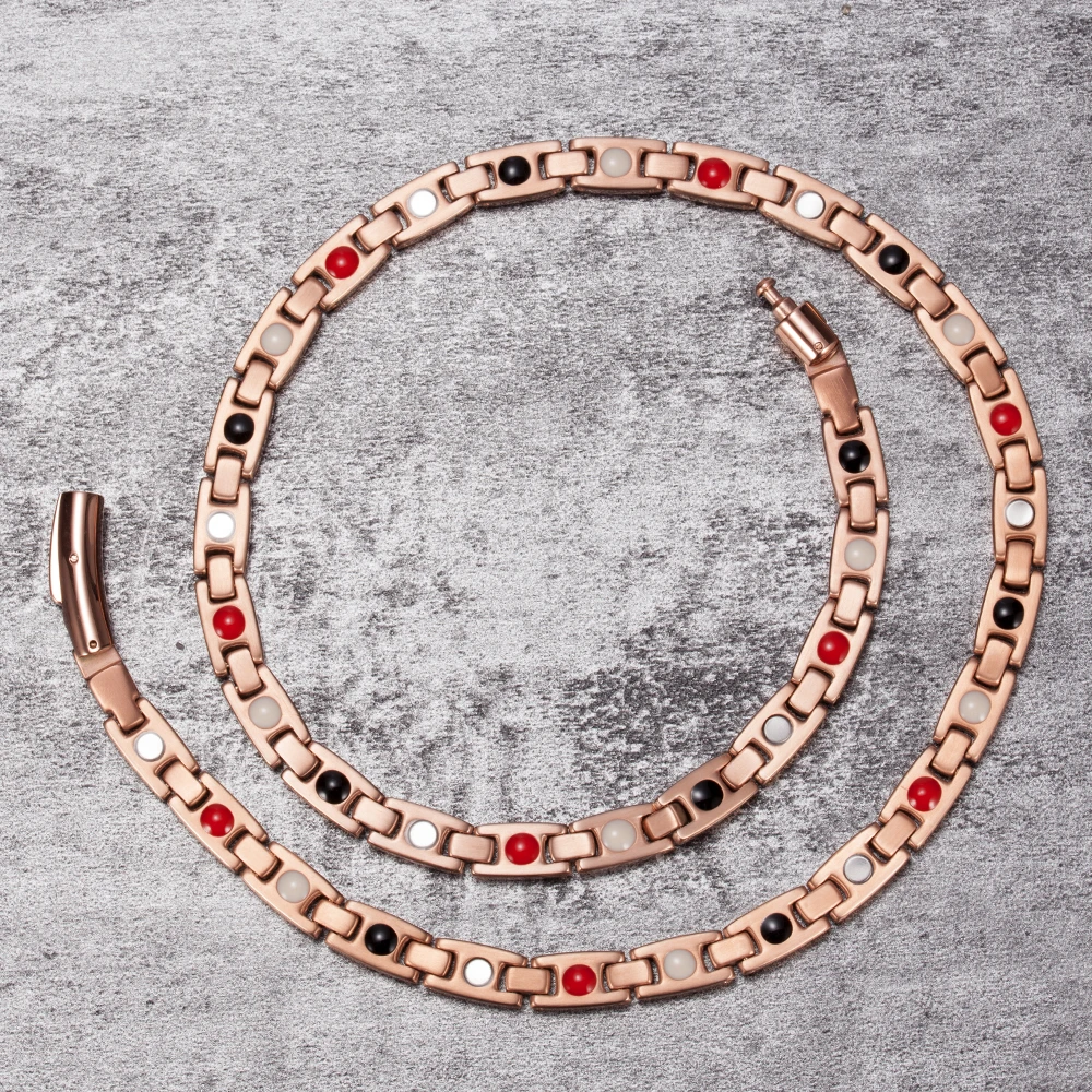 Vinterly Pure Titanium Necklaces for Women Men Chain Rose Gold Color