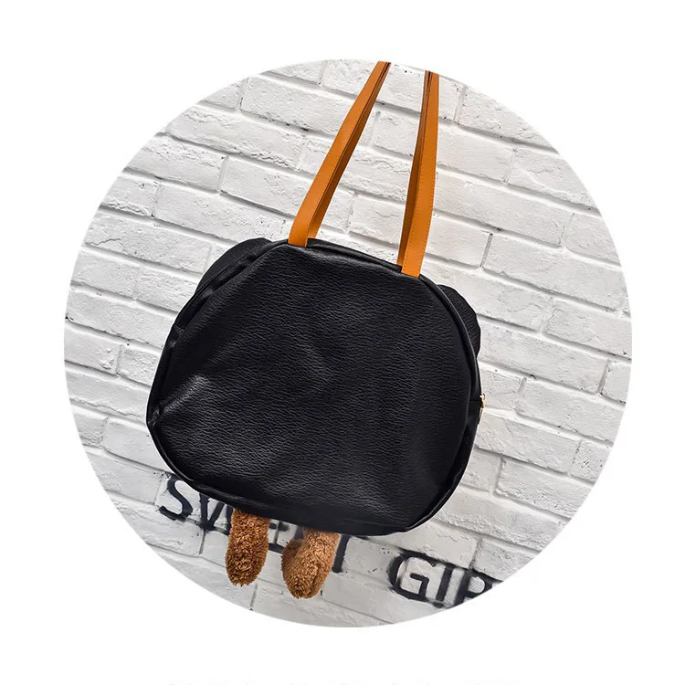 Круглый маленький медвежонок. Женские Уши из ПУ медвежонок 2017 милая Корейская