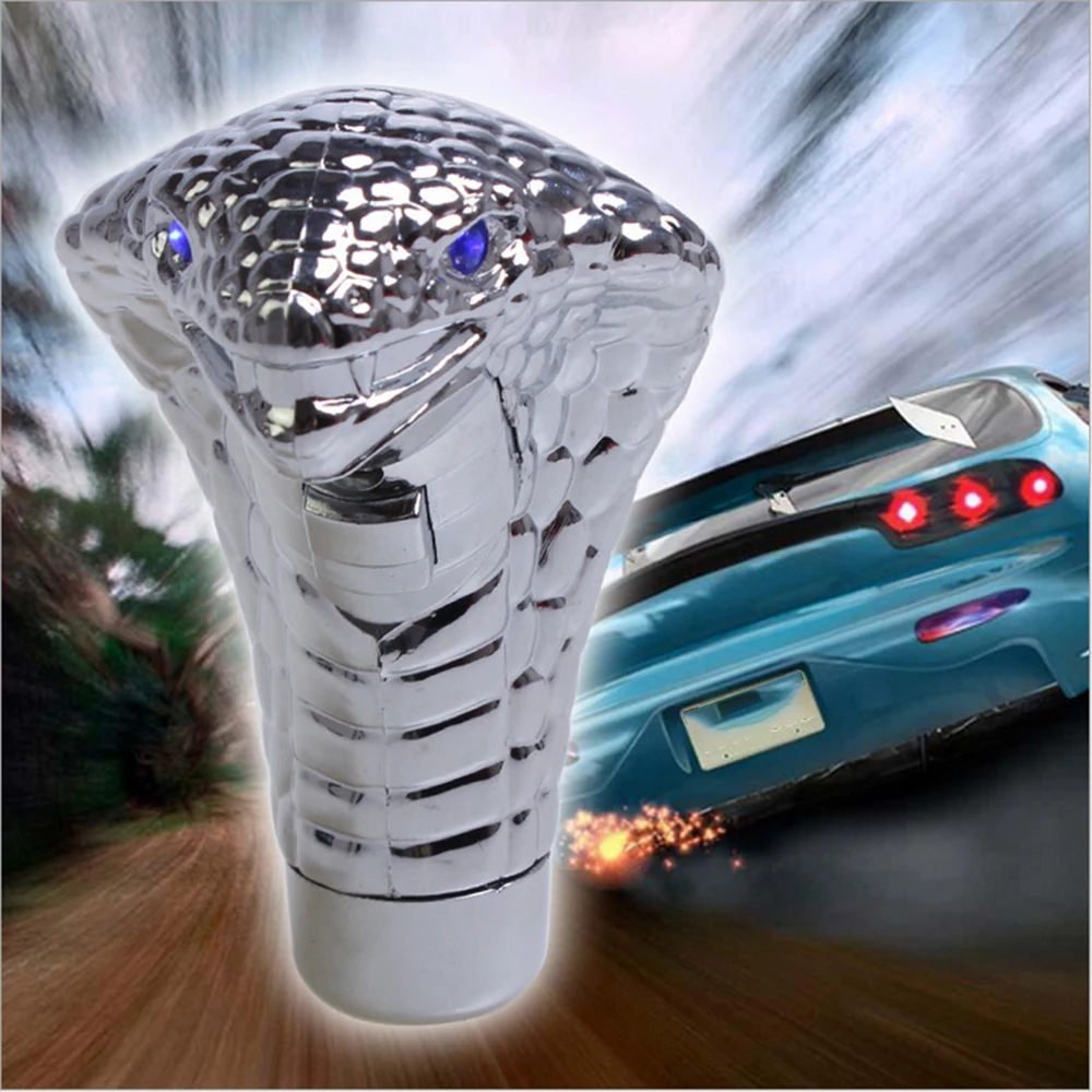 

Car Cobra Snake Blue LED Flash Light Manual Gear Shift Knob Vehicle Modifications Interior Decoration Shifter Auto Accessories