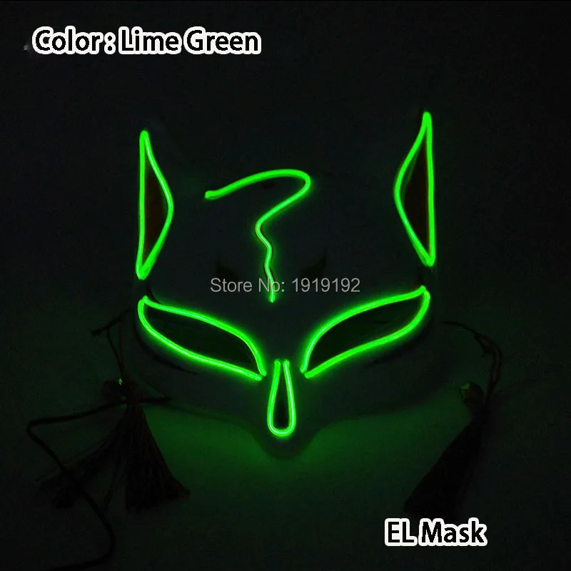 Women Sexy Cosplay Half Eyes Mask Bunny Fox Animal Mask Masquerade LED Glasses Carnival Fancy Glow Party Supplies - Color: Type 03-Lime Green