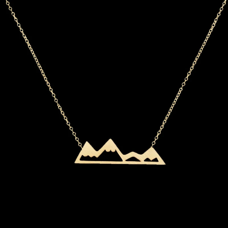 

Wholesale 50 piece Stainless Steel Color Charm Chain Collar Snow Mountain Necklaces For Women Dainty Jewelry Office Bijoux