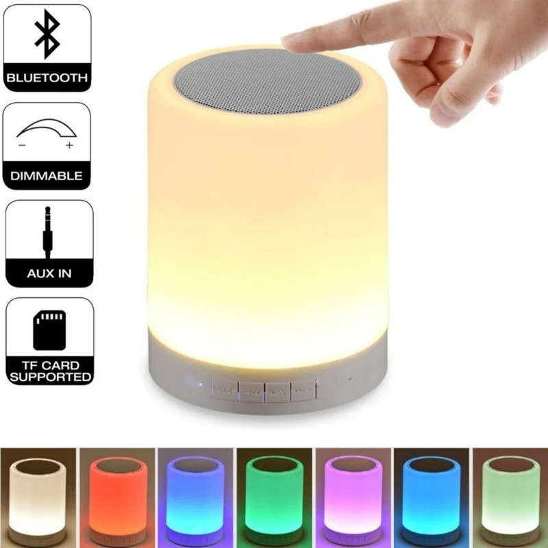 LED lamp with 7 colors Super-Portable Bluetooth Speaker 10-Hour Playtime Outdoor Light Wireless Loudspeaker | - Цена: 