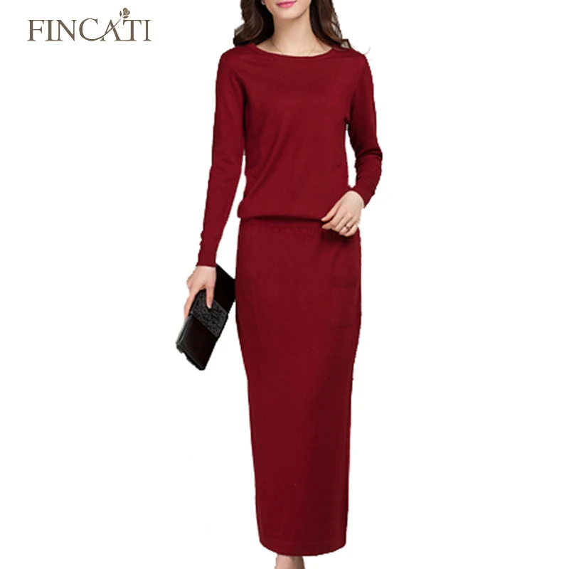 long ankle length sweater dresses