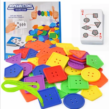 

Rope/Buttons Board Game Parent-child interaction Game for Kids Funny DIY Game