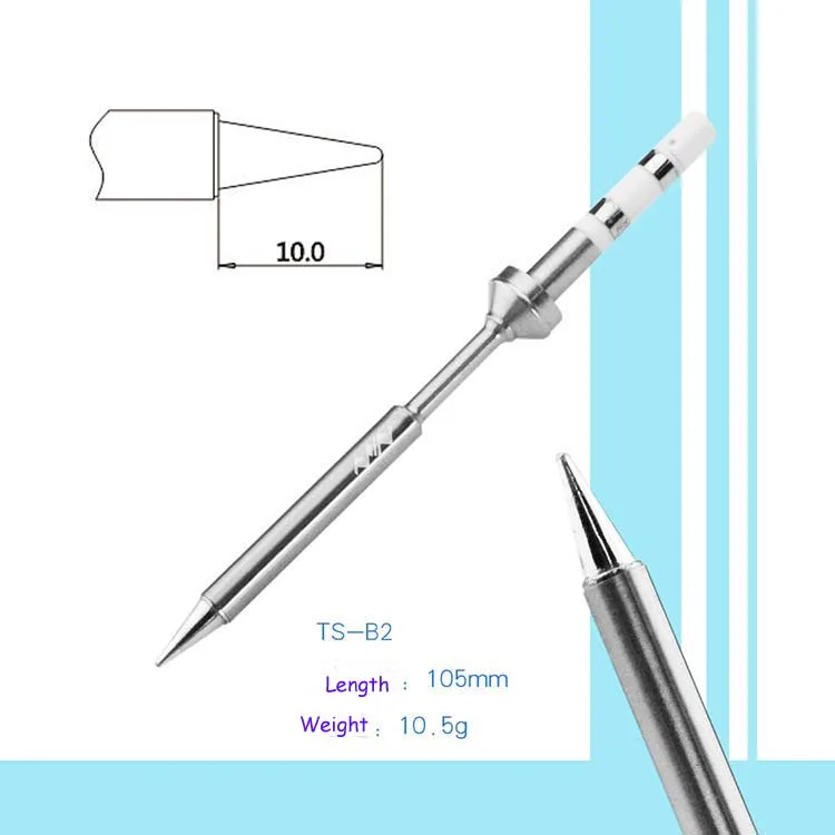 Набор синего цвета TS100 интеллигентая(ый) мини Электрический паяльник программируемый с жала паяльника B2/BC2/C4/D24/I K NK KU - Цвет: with TS-B2 tip