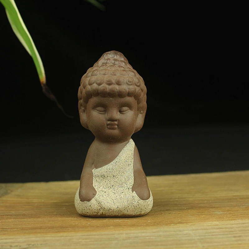 JX-LCLYL Mini Ceramic Buddha Statue Statuette Yoga Handicrafts Ornaments Tea Decoration