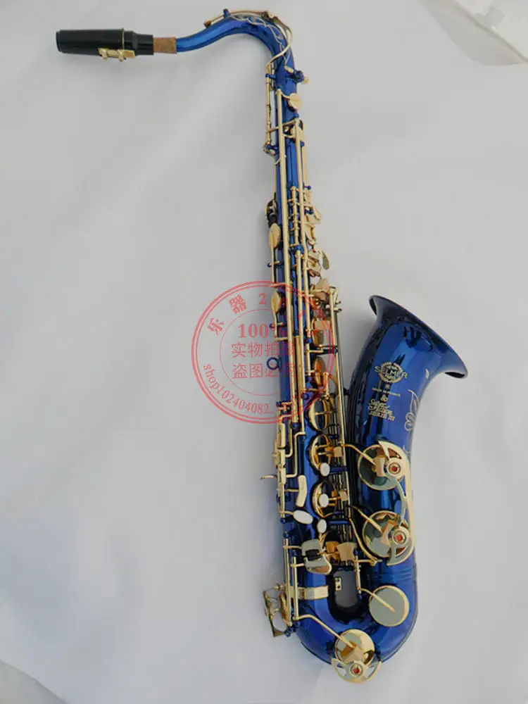 

New France SELMER 54R B flat music instrument tenor saxophone lacquer gold play Blue music professional grade Free Shipping