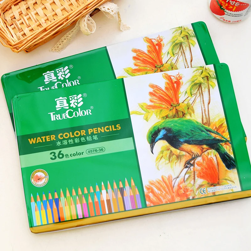 Color water color pencils 24 36 48 pigment trace tin lead professional hand-painted art painting pen | Компьютеры и офис
