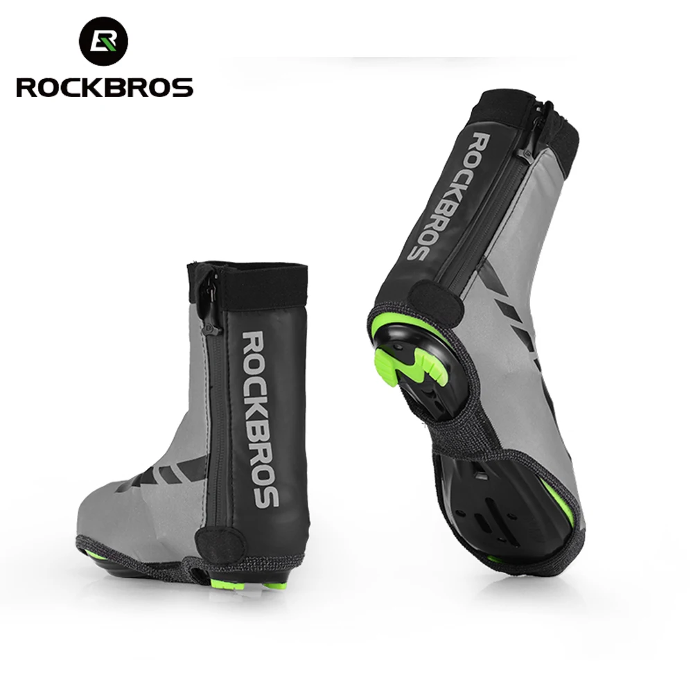 

ROCKBROS Waterproof Cycling Shoe Covers Winter Reflective Thermal Elastic Durable Windproof Bike Rain Overshoes Sneaker Covers