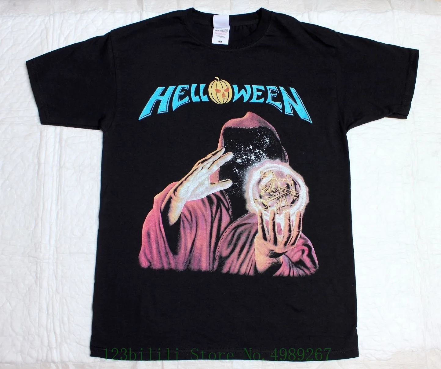 S-5xl Helloween Keeper Of The Seven Keys Gammaray Iron Saviour Новая черная футболка Летняя новая хлопковая