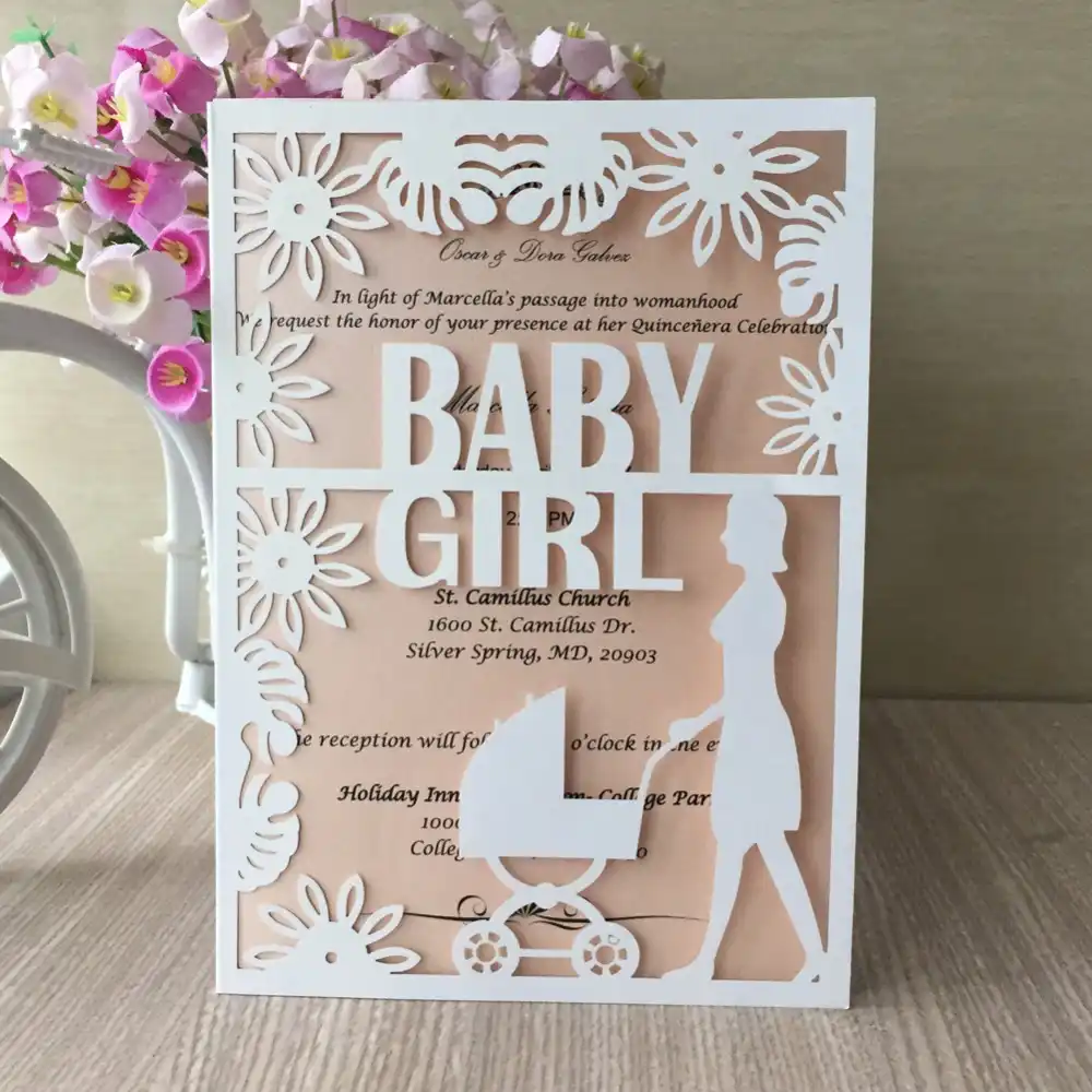 20pcs New Arrived Laser Cut Baby Words Shower Laser Cut Baby Words Shower
