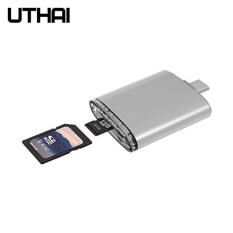 

UTHAI C26 Type C card reader for Micro SD and SD card reader 2 in 1 USB C Card reader