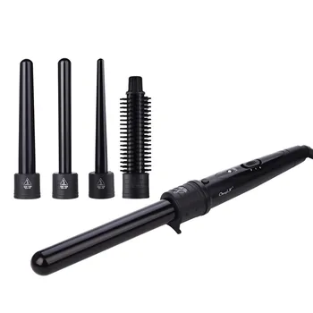 

5 In 1 Hair Curling Kit with 5 Interchangeable Wands Hair Waver Hair Curling Comb With 360 Degree Rotating Clip 30