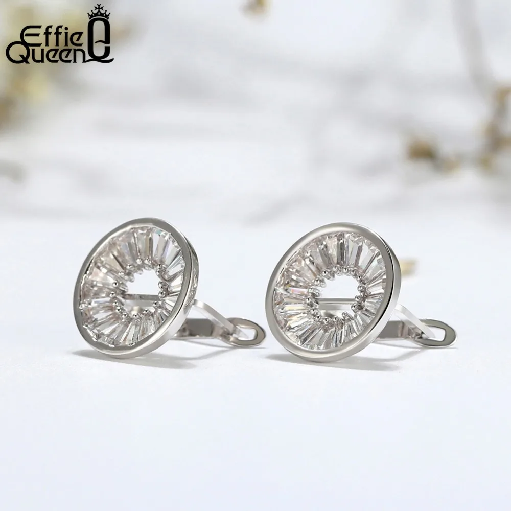 Женские серьги гвоздики Effie Queen круглые ажурные маленькие модные сережки с