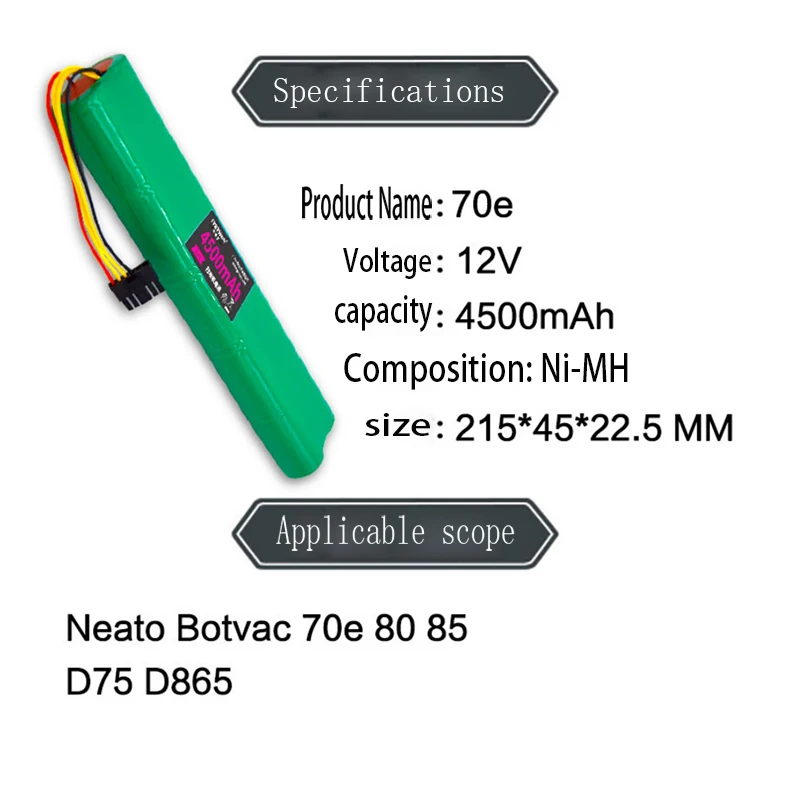 WATE подметальная машина батарея 12 В для Neato Botvac 70e 80 85 D75 D85 187