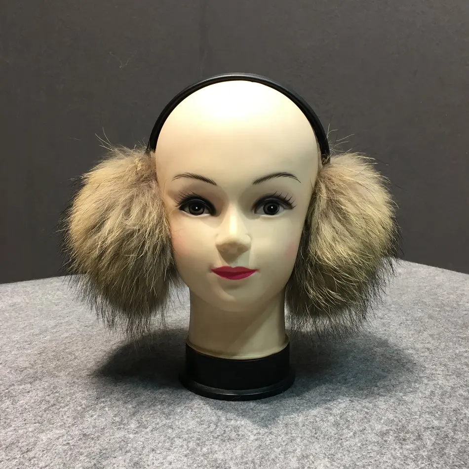 natural fox fur winter earmuffs  (7)