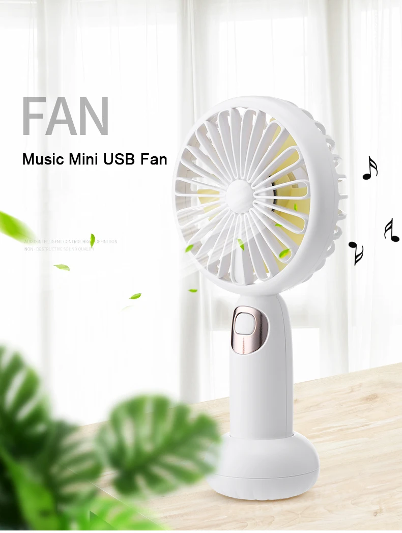 Mini Ventilador USB Fan Multifunction Rechagable Portable Bluetooth Speaker Handheld USB Cooling Fan Cooler Gadget Office Gadget