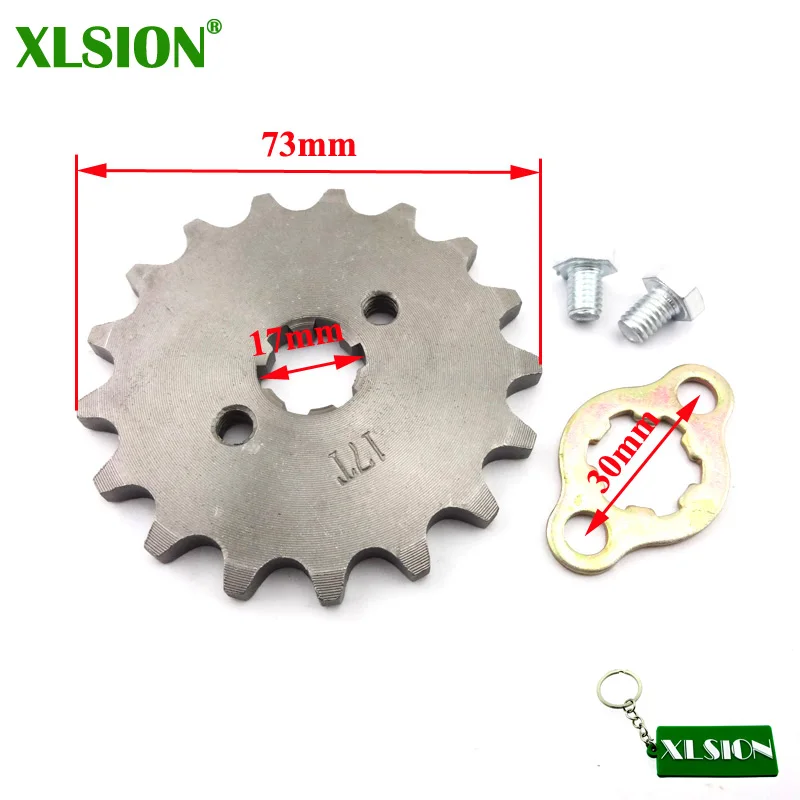 XLSION 420 17 Tooth 17mm ID Front Engine Sprocket Chain Roller Wheel For 50cc-160cc Horizontal ATV Pit Dirt Bikes | Автомобили и
