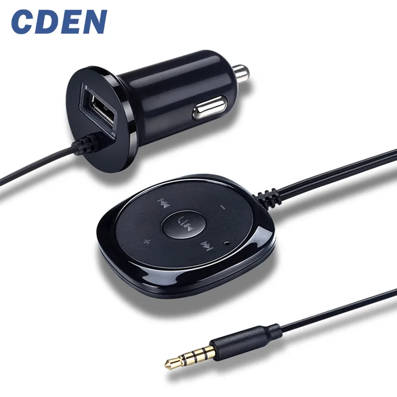 CDEN Handsfree Bluetooth автомобильный комплект MP3-плеер для автомобиля, USB зарядное устройство, Поддержка Siri 3,5 мм Aux Bluetooth Carkit