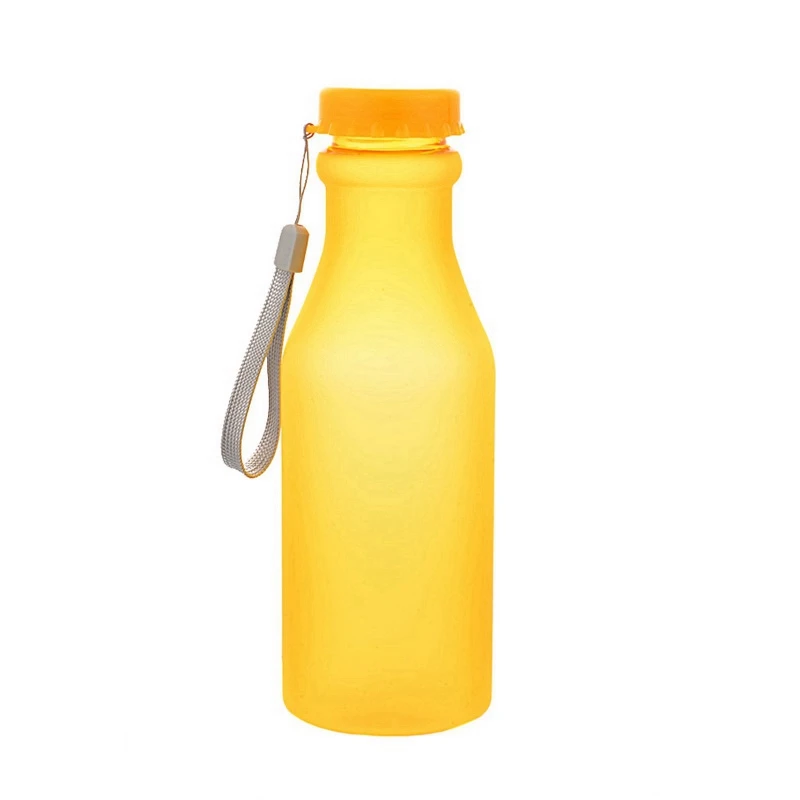 IVYSHION небьющиеся пластиковые спортивные бутылки для воды 550 мл портативные герметичные Йога Тренажерный Зал Фитнес питьевые аксессуары - Цвет: Frost Yellow