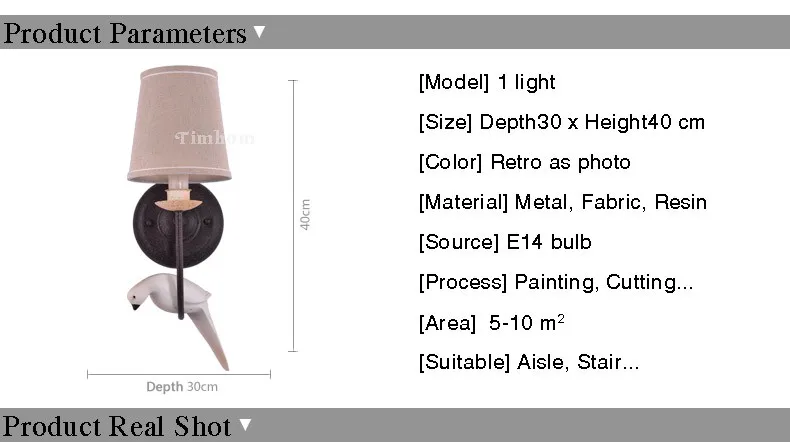 2 din pетро птица бра спальня кухня магазин проходу светильники железа бра льняные ткани абажур домашнего декора люстры потолочные для гостинной E14 110- 240 В