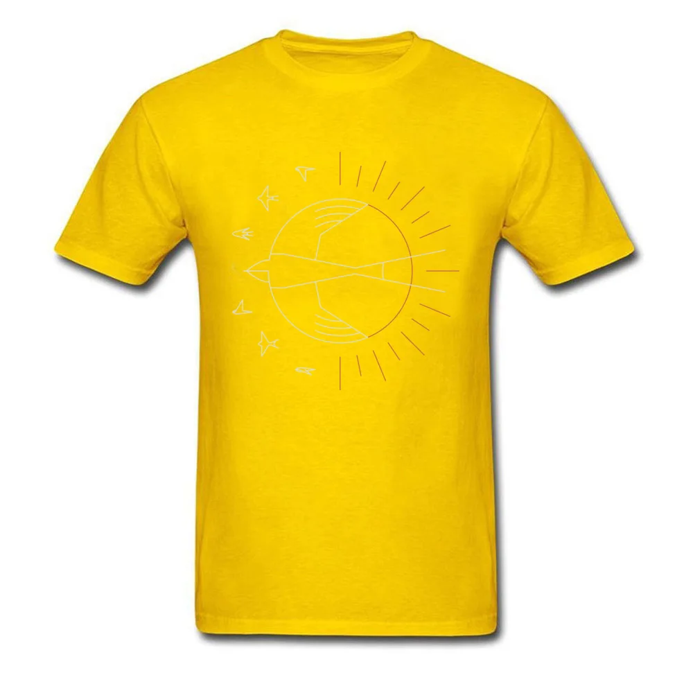  Customized Tops Shirt Plain Short Sleeve Men Top T-shirts TpicOriginaltitle Printed Summer T-shirts Round Collar Swallow The Sun yellow