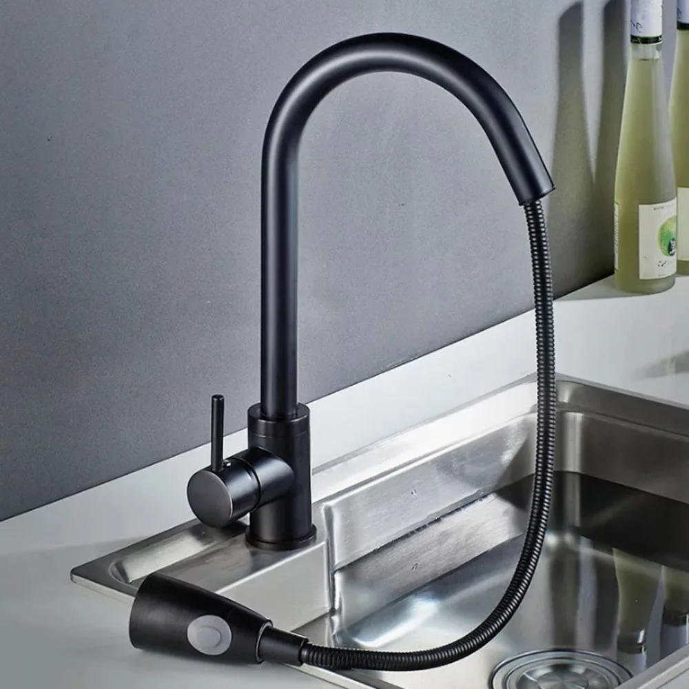 BAOLINLONG Pull Out Brass Kitchen Faucets Cozinha Swivel Spout Kitchen Sink Faucet Tap BAOLINLONG Pull Out Brass Kitchen Faucets Cozinha Swivel Spout Kitchen Sink Faucet Tap