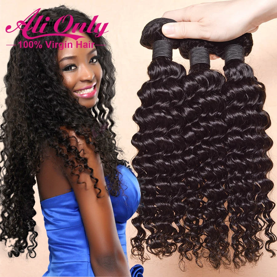 Brazilian Deep Wave 7a Deep Wave Brazilian Virgin Hair Deep Curly Brazilian Hair Weave Bundles Alionly Curly Weave Human Hair