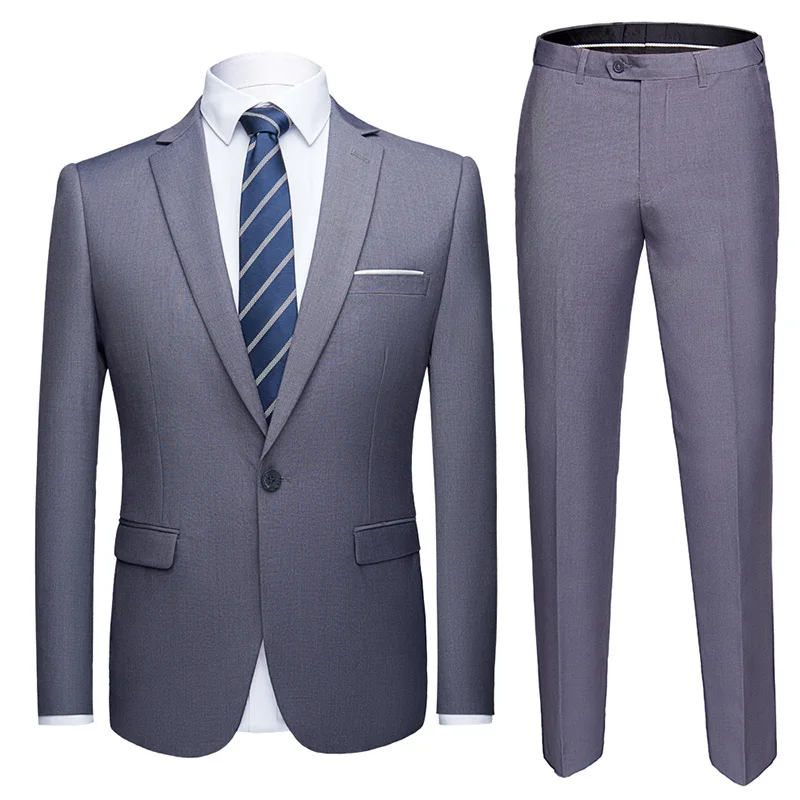 Мужские деловые случайные костюмы наборы/мужской костюм из трех частей три отдельных набора/мужские блейзеры+ брюки размера плюс S-6XL - Цвет: 923