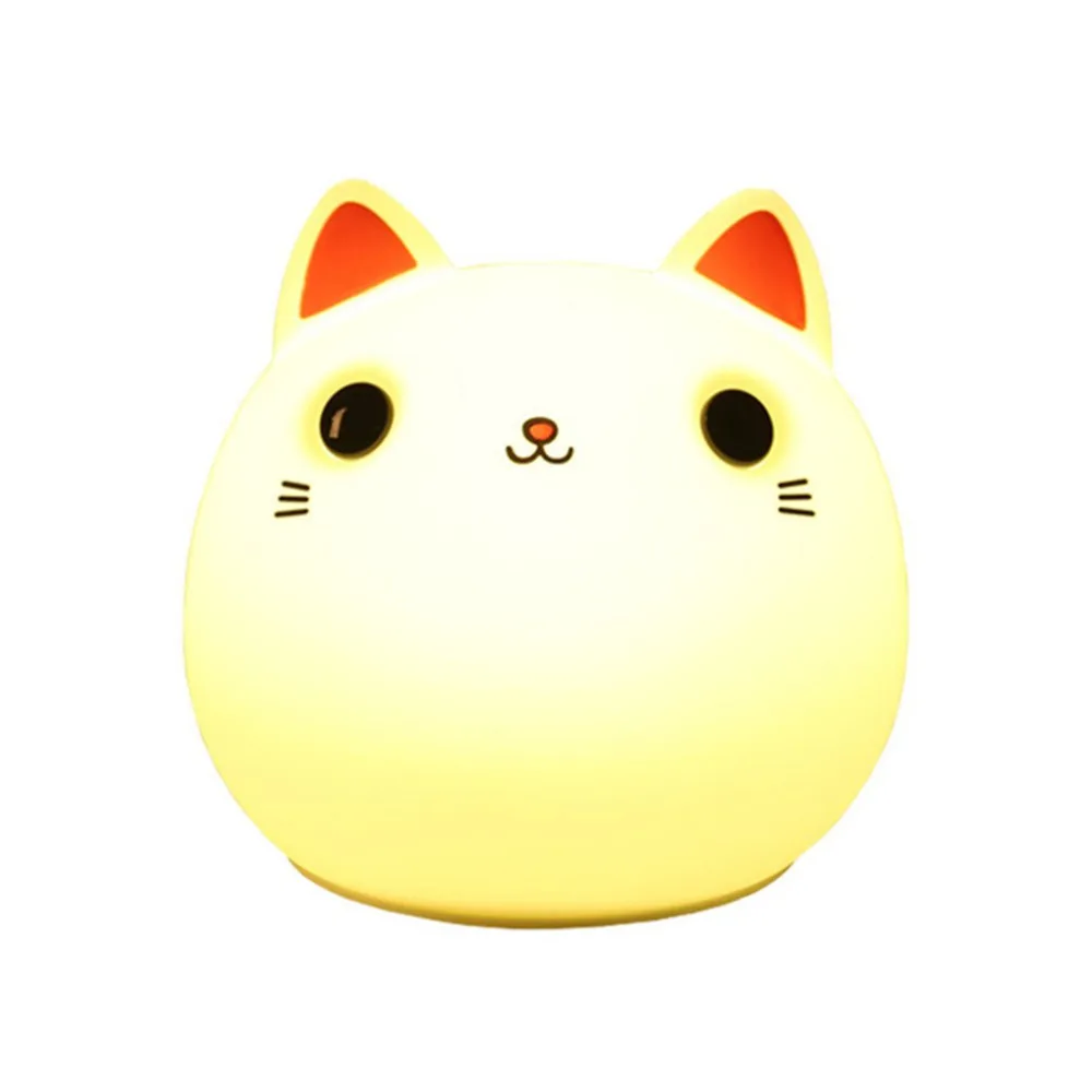 

Cartoon Cat LED USB Children Animal Night Light Silicone Soft Cartoon Baby Nursery Lamp Breathing LED Night Light