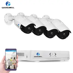 GRANEYWELL 4 канала AHD 1080 P видео безопасности Системы видеорегистратор с 4x HD Indoor/Открытый всепогодный CCTV наблюдение Камера