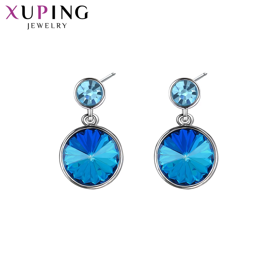 

11.11 Xuping Elegant Round Shaped Earrings Valentine's Day Crystals from Swarovski Color Plated for Women Gifts M62-20152